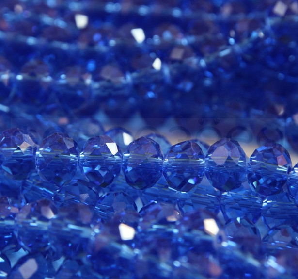 Бусины стекло "Рондель" 6 мм. 50±3шт., цвет синий (304)