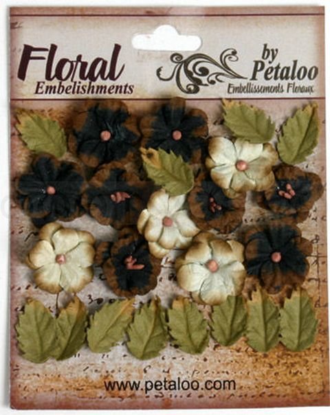Набор цветов бумажных "Petaloo" Darjeeling Petites х 24 pcs