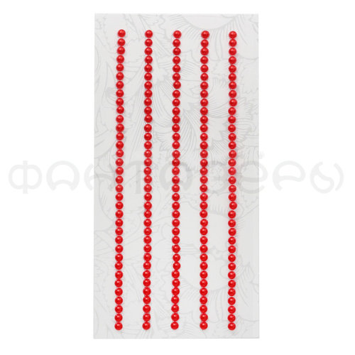 Декоративные наклейки 3мм (жемчуг) #Z1 красный