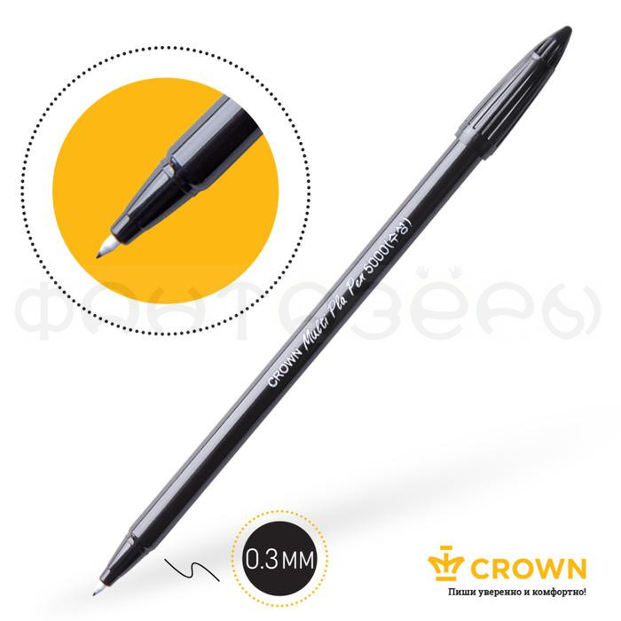 Ручка капиллярная Crown 0.3мм, черная