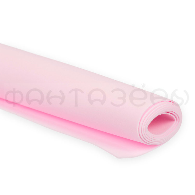 Пластичная замша (фоамиран иранский) 1 мм.  60 x 70 см ± 3 см. #13 Светло-розовый