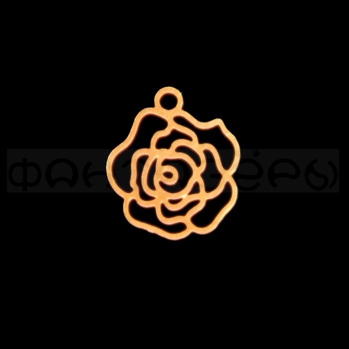 Декор для творчества металл "Роза" золото 1,2х1,2 см, упак. - 50 шт.