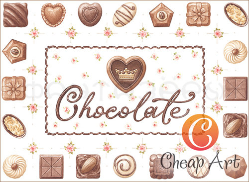 Декупажная карта "Chokolate", формат А4