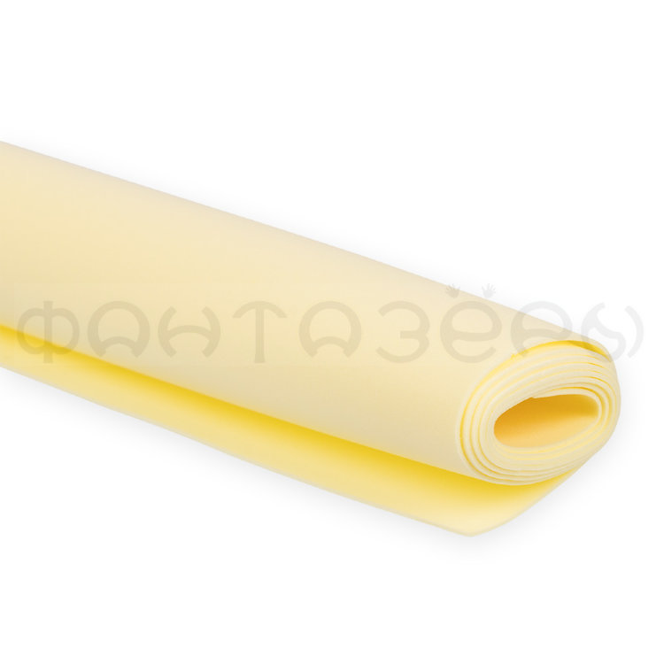 Пластичная замша (фоамиран иранский) 1 мм.  60 x 70 см ± 3 см. #04 Лимонный