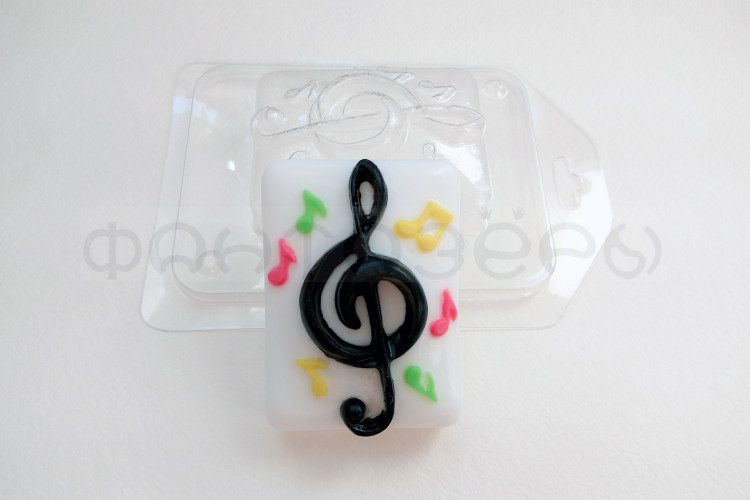 Пластиковая форма для мыла "Скрипичный ключ"