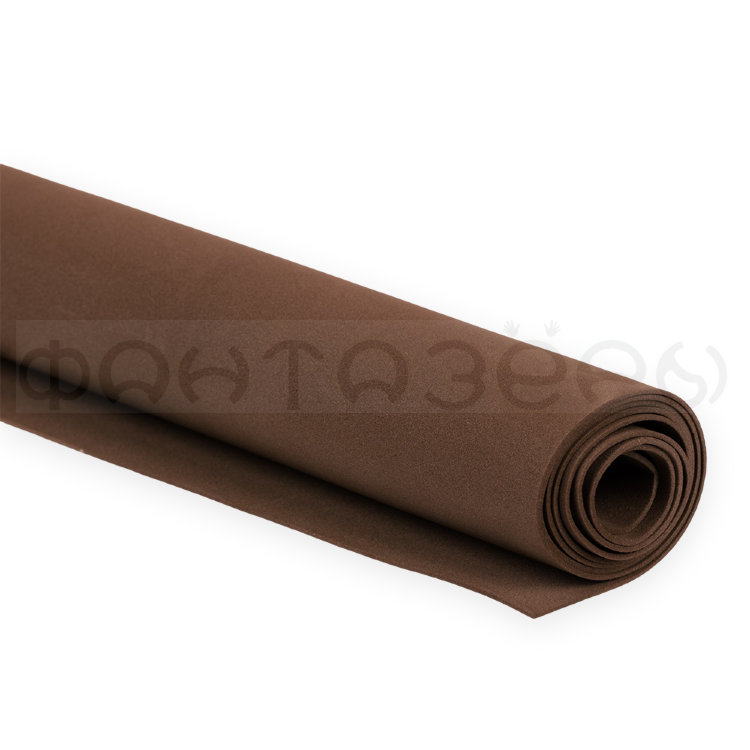 Пластичная замша (фоамиран иранский) 1 мм.  60 x 70 см ± 3 см. #29 Тёмно-коричневый