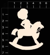 Фигурка из чипборда "Мальчик на лошадке", коллекция "Дети", 55*65 мм.