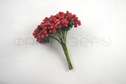 Букетик цветы-тычинки 12шт. красный
