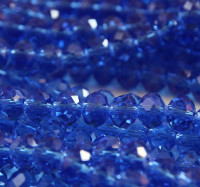Бусины стекло "Рондель" 6 мм. 50±3шт., цвет синий (304)