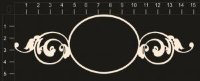Фигурка из чипборда "Рамочка овальная с завитками", коллекция "Рамочки", 150*50 мм