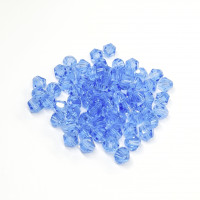 Бусины стекло "Биконус" 3 мм. 75±5шт., цвет голубой прозрачный (307)
