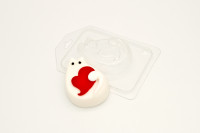 Пластиковая форма для мыла "Котик с сердечком"