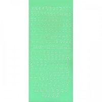 Контурные наклейки "Русский алфавит 1", лист 10x24,5 см, цвет мятный
