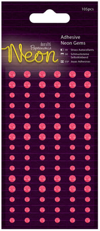 Декоративные клеевые элементы Neon розовый, 105шт.