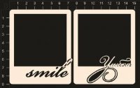 Набор фигур из чипборда "Улыбка-Smile" из коллекции Полароид 7,4*9 см