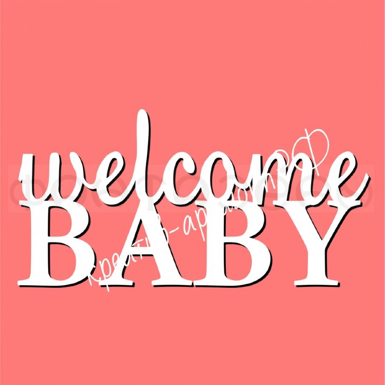 Чипборд "Welcome baby", 8 см.