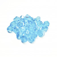 Бусины стекло "Биконус" 6 мм. 25±2шт., цвет голубой перламутр (326)