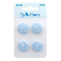 Пуговицы "My Buttons" "Baby Blue Anchors", 4шт.