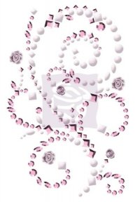 Аппликация самоклеящаяся коллекция Say It In Pearls, SWIRLS FIMO с розочками, 14*9 см., цвет розовый