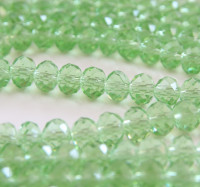 Бусины стекло "Рондель" 6 мм. 50±3шт., цвет светлый зеленый (309)