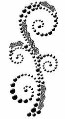 Аппликация самоклеящаяся коллекция Say It In Pearls, SWIRLS LACE с кружевом, 16,5 см., цвет черный