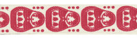 Лента хлопок с рисунком 16 мм. 3 м. #M1 001/065 МАТРЕШКИ красный