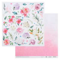 Бумага для скрапбукинга «Акварельные цветы», 30.5 × 32 см, 190 г/м.