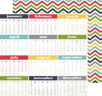 Бумага 30*30 см Calendar Months