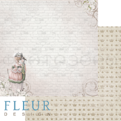 Лист бумаги для скрапбукинга "Прогулка Луизы", коллекция "Джентиль", 30х30, плотность 190 гр