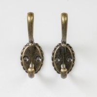 Крючок двойной металл "Ретро" бронза 8х5,5х2,6 см.