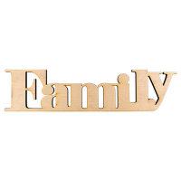 Интерьерное слово "family" фанера 40х9.5 см