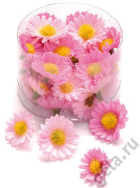 Цветы для декорирования "Маргаритки"в пластиковом боксе, 40шт.