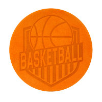 Термоаппликация из кожи Баскетбол D5,5см, 100% кожа (57 оранжевый)