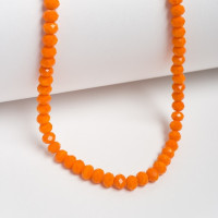 Бусины - рондели стеклянные (матовые) 6 мм., упак.50±5 шт., ярко-оранжевый