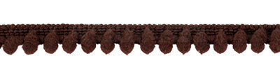 Лента декоративная "Шарики" 10 мм, 1 метр #100 т.коричневый