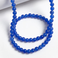 Бусины круглые 4 мм, уп.45±2шт., кварц синий