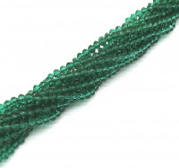 Бусины стекло "Рондель" 4 мм. 75±5шт., цвет насыщенный зеленый (340)