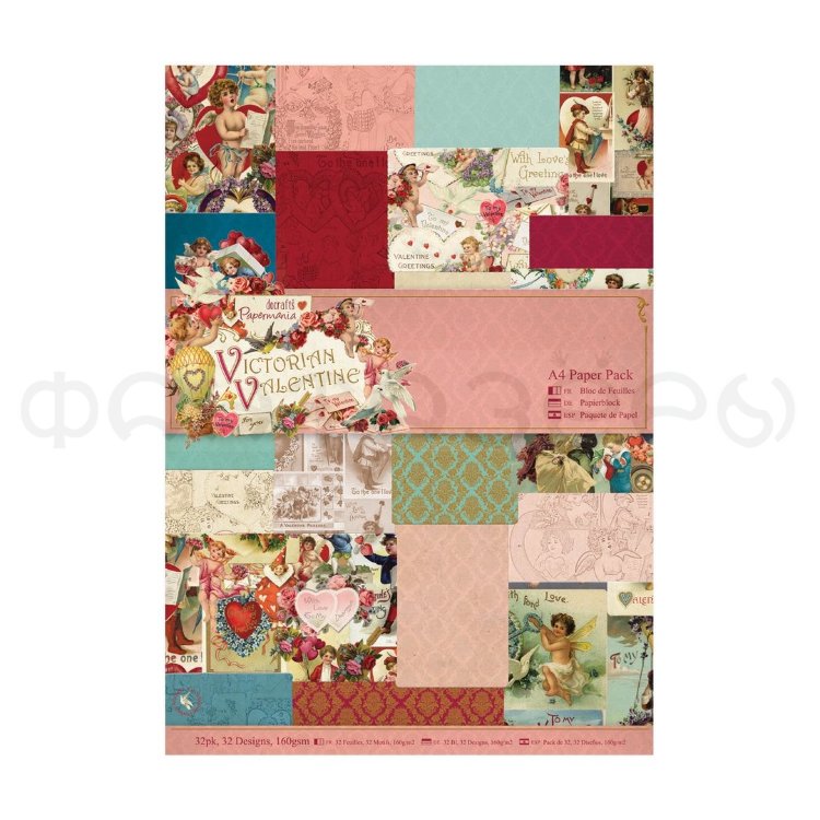 Набор бумаги для скрапбукинга Victorian Valentine, A4, 32л